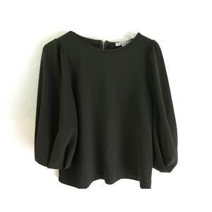Olive Green Balloon Sleeve Top
